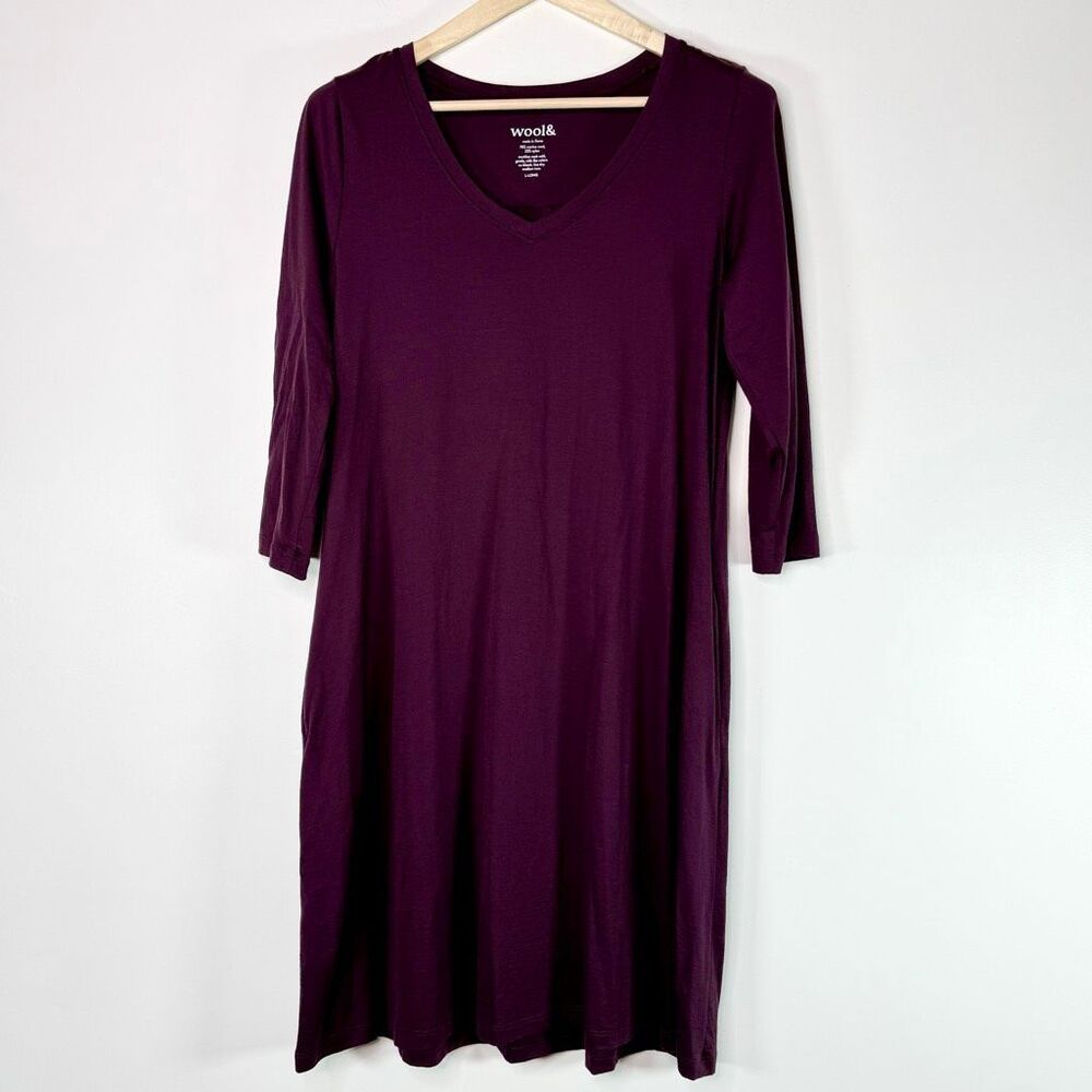 Wool& Willow Swing Dress in Plum Purple - US Size Large Long
